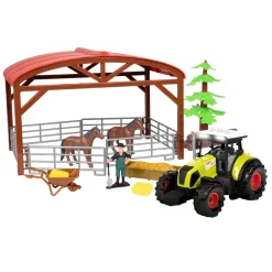 Ackers Ville Paardenstal met Tractor Licht en Geluid Speelset, 14dlg.-Toi-Toys New