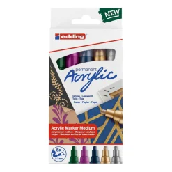 Quantore Acrylmarker Edding Metallic, 5 st. Clearance