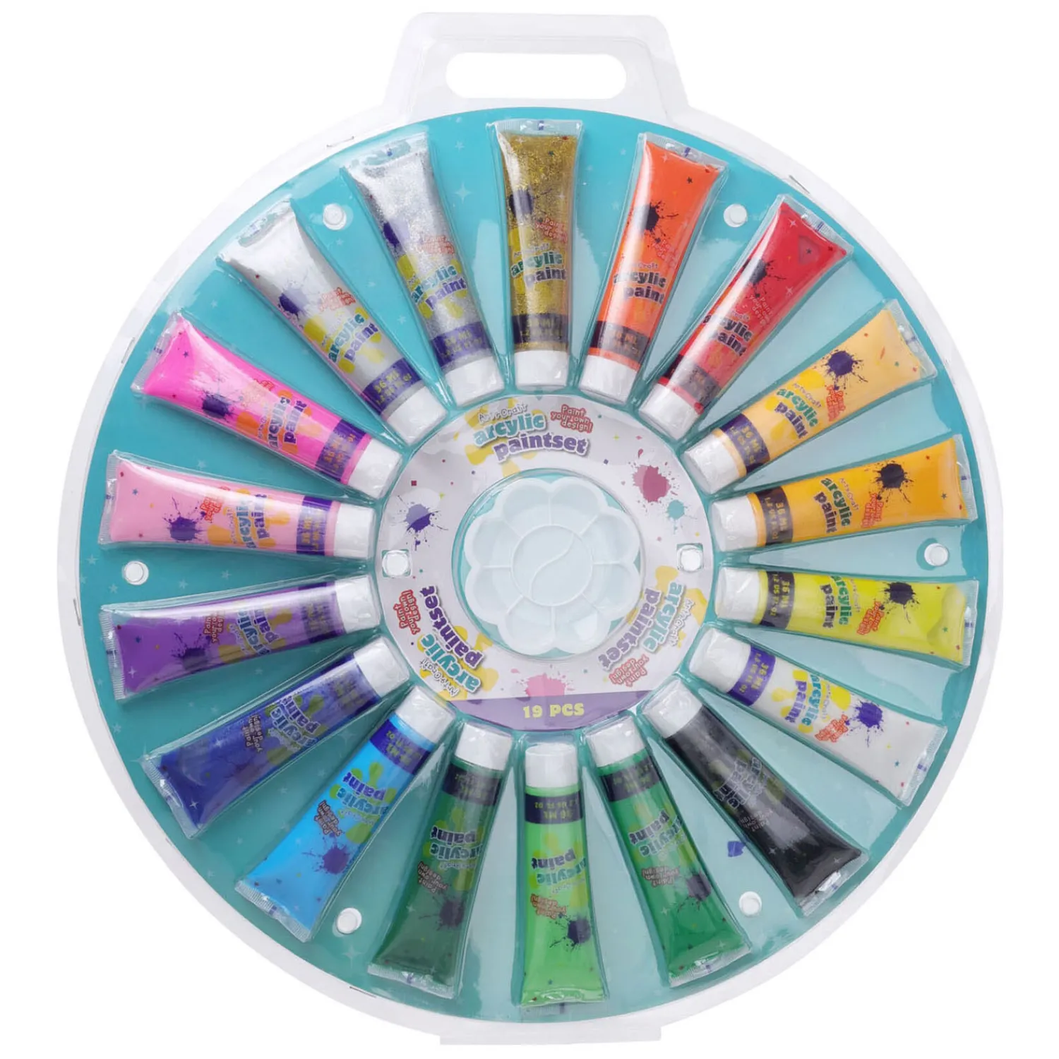 Acrylverf met Pallet Set, 18dlg.- Hot