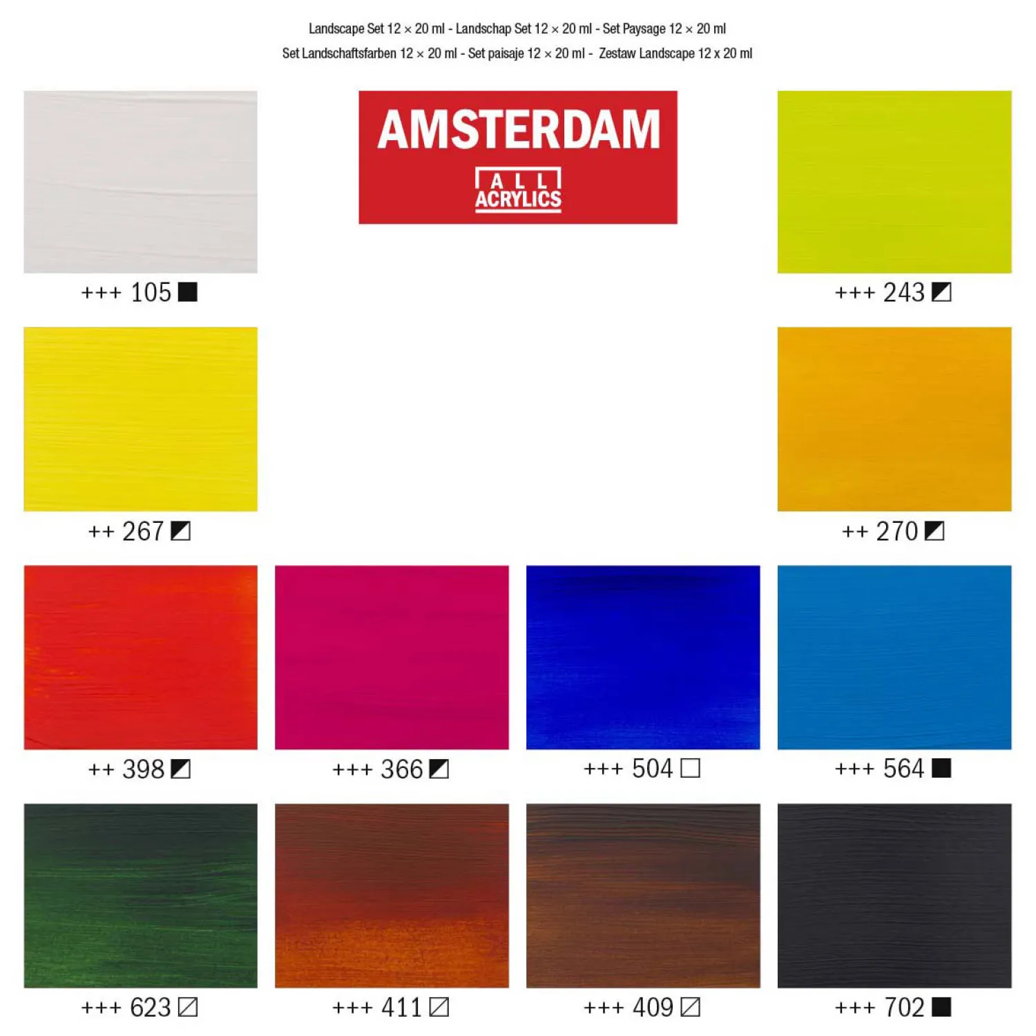 Amsterdam Standard Series Acrylverf Landschap Set 20ml, 12dlg.-Bruynzeel New