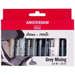 Bruynzeel Amsterdam Standard Series Acrylverf Grijstinten Set 20ml, 6dlg. Sale