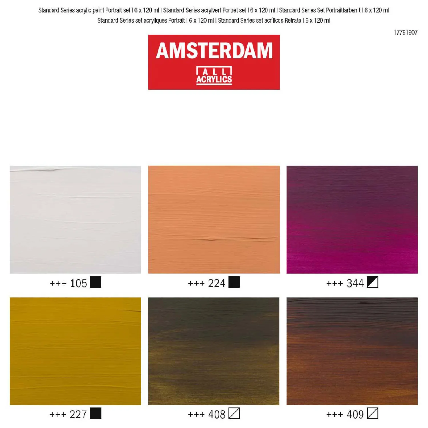 Bruynzeel Amsterdam Standard Series Acrylverf Portret Set 120ml, 6dlg.