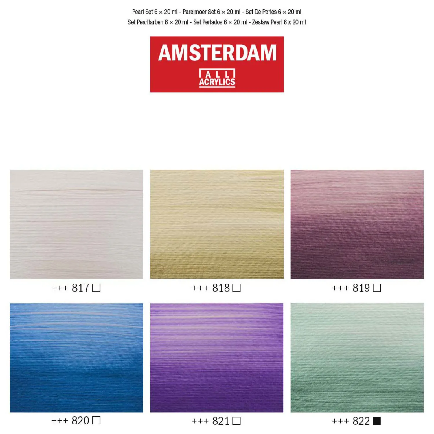 Amsterdam Standard Series Acrylverf Parelmoer Set 20ml, 6dlg.>Bruynzeel Online