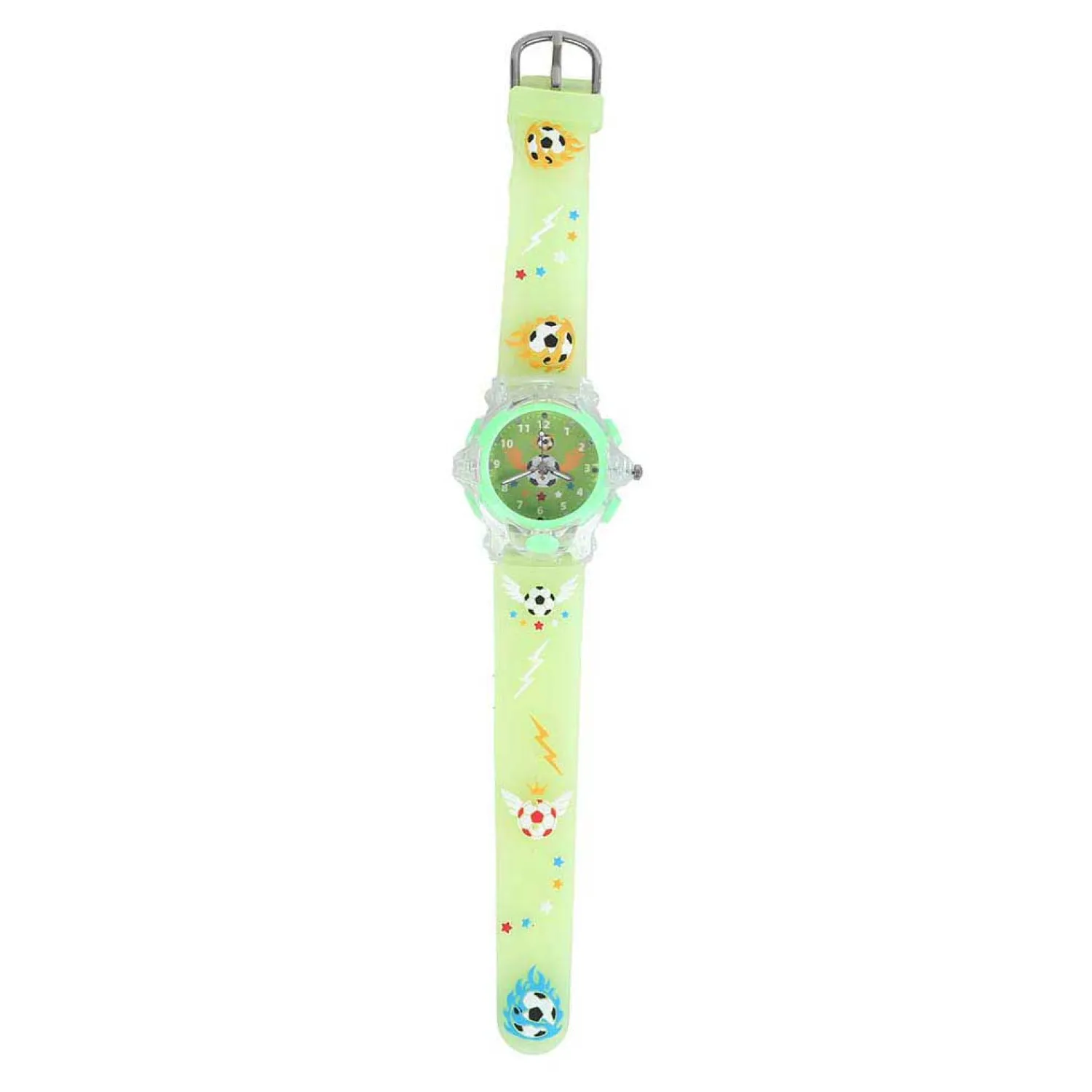 Analoog Horloge met Licht Voetbal - Groen Online