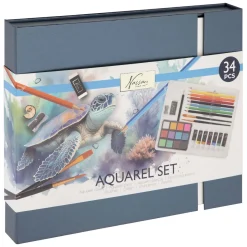 Aquarel Art Verf- en Tekenset, 34dlg.-Creative Craft Group Clearance
