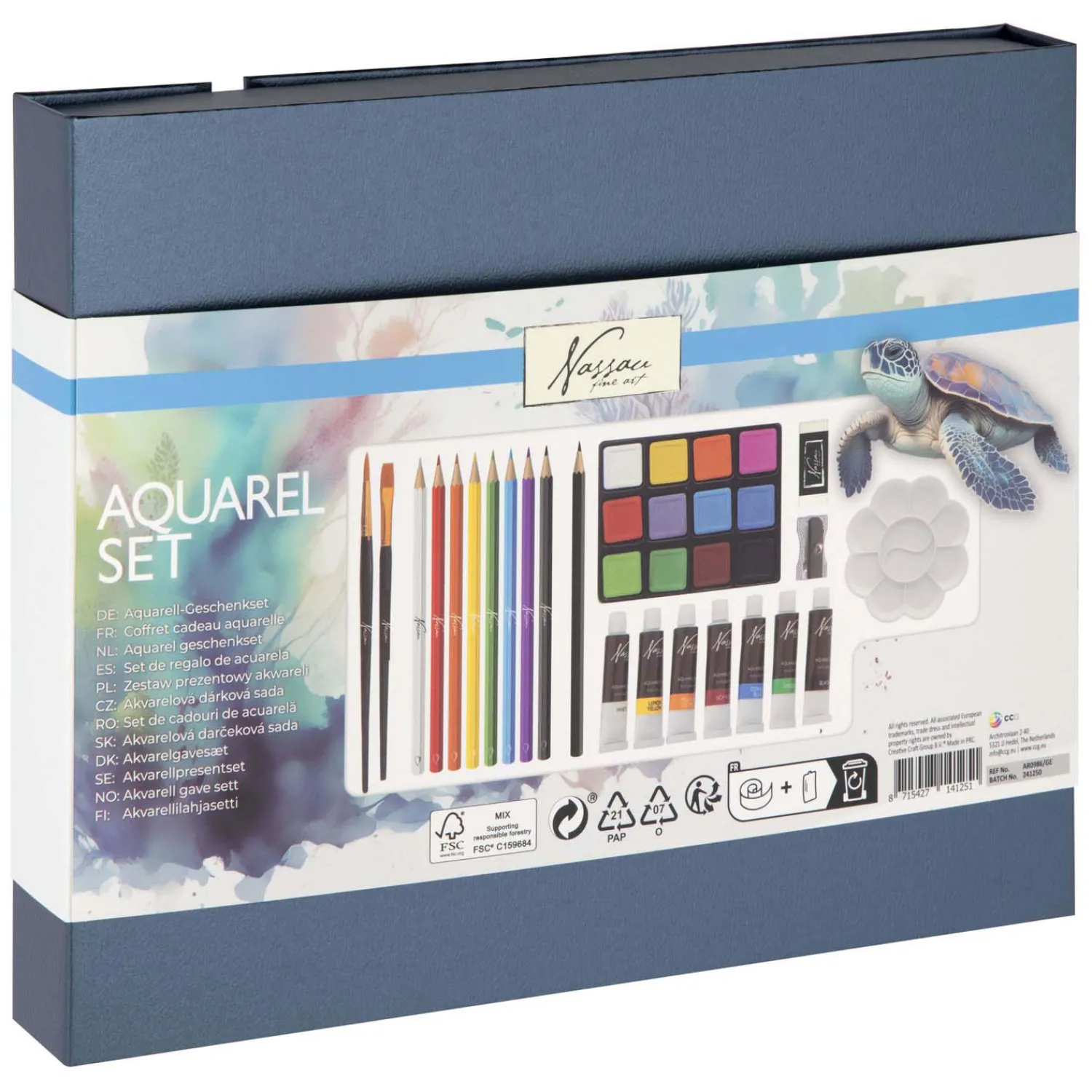 Aquarel Art Verf- en Tekenset, 34dlg.-Creative Craft Group Clearance