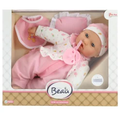 Baby Babypop met Fles en Slabber, 40cm><noscript><img width=