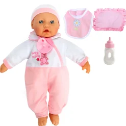 Baby Babypop met Fles en Slabber, 40cm><noscript><img width=