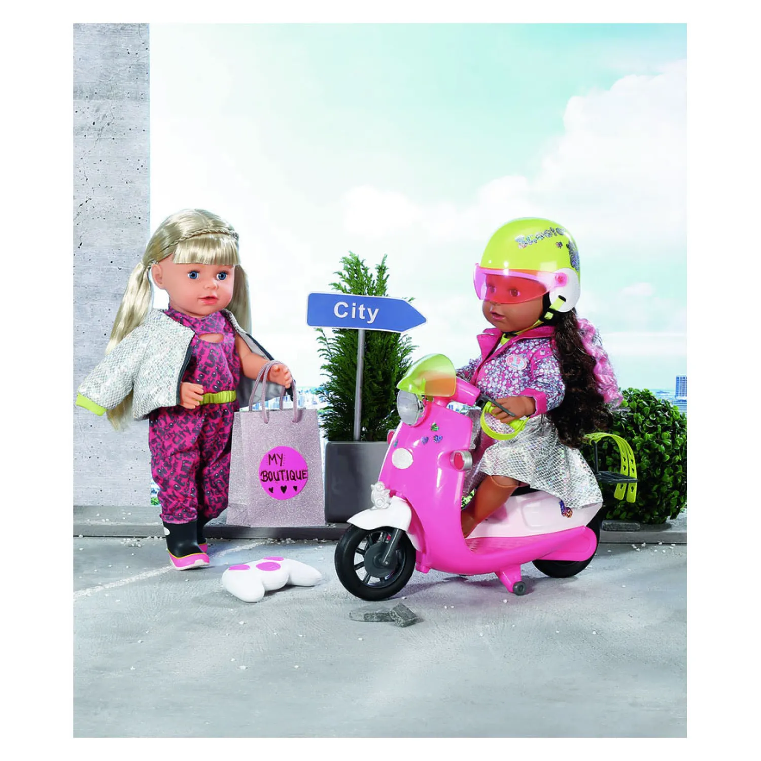 City Deluxe Scootercombinatie, 43cm>Baby Born