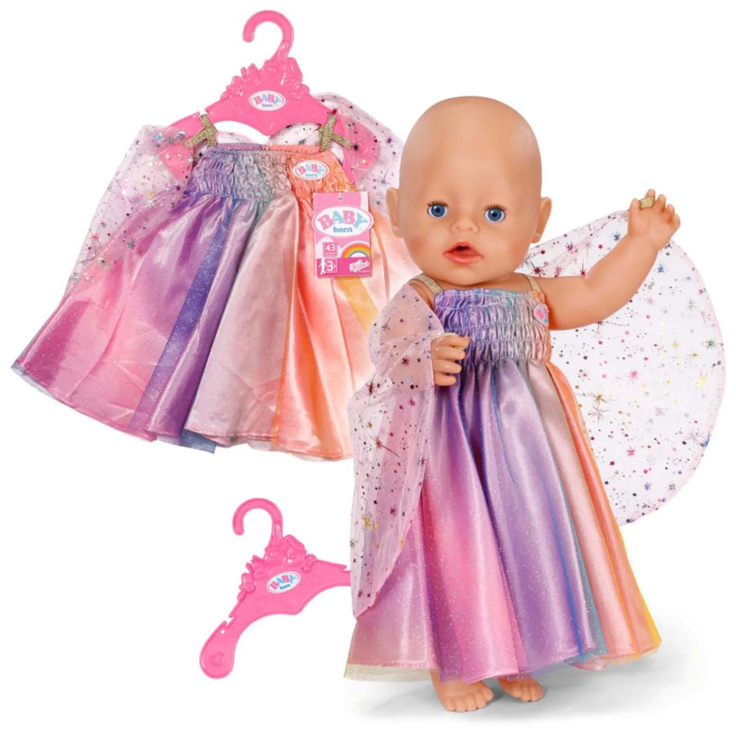 Regenboog Jurk, 43cm-Baby Born