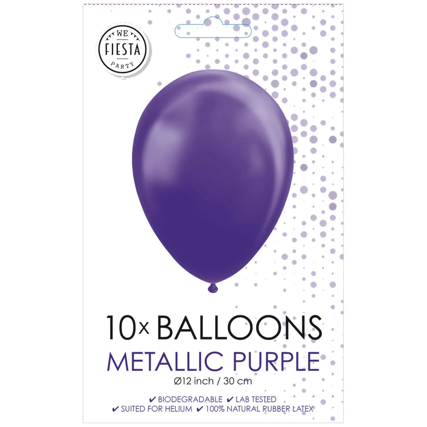 Ballonnen Metallic Paars 30cm, 10st.-Globos