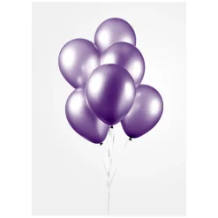 Ballonnen Metallic Paars 30cm, 10st.-Globos
