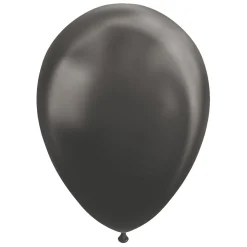 Ballonnen Metallic Zwart 30cm, 10st.-Globos New
