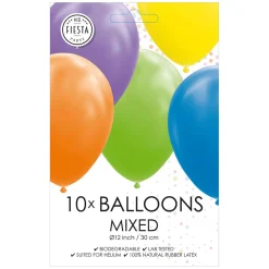 Ballonnen Mix Kleuren 30cm, 10st.-Globos Discount