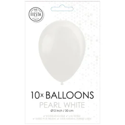 Ballonnen Pearl Wit 30cm, 10st.-Globos Best