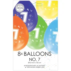 Ballonnen 2-zijdig Geprint Cijfer 7, 8st.>Globos Clearance