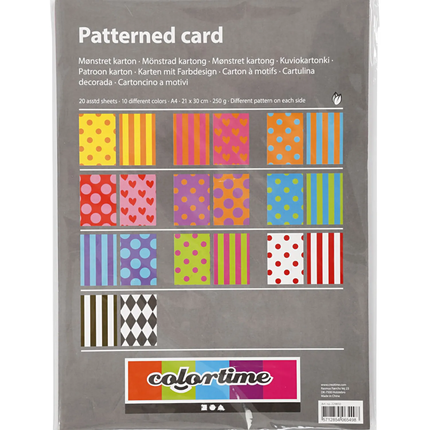 Creativ Company Bedrukt Karton Kleur A4, 20 Vellen, 250gr. Discount