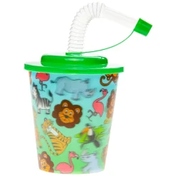 Duckiez Beker met Deksel en Rietje Wilde Dieren, 12st. Outlet