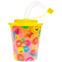 Duckiez Beker met Deksel en Rietje Lachgezicht, 12st. Outlet