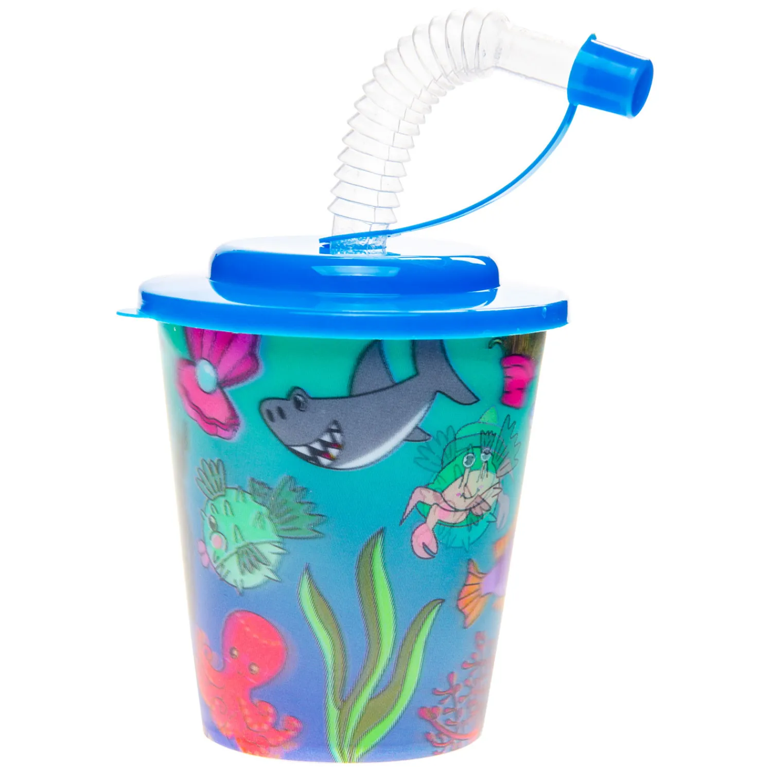 Duckiez Beker met Deksel en Rietje Onderwaterwereld, 12st. Outlet