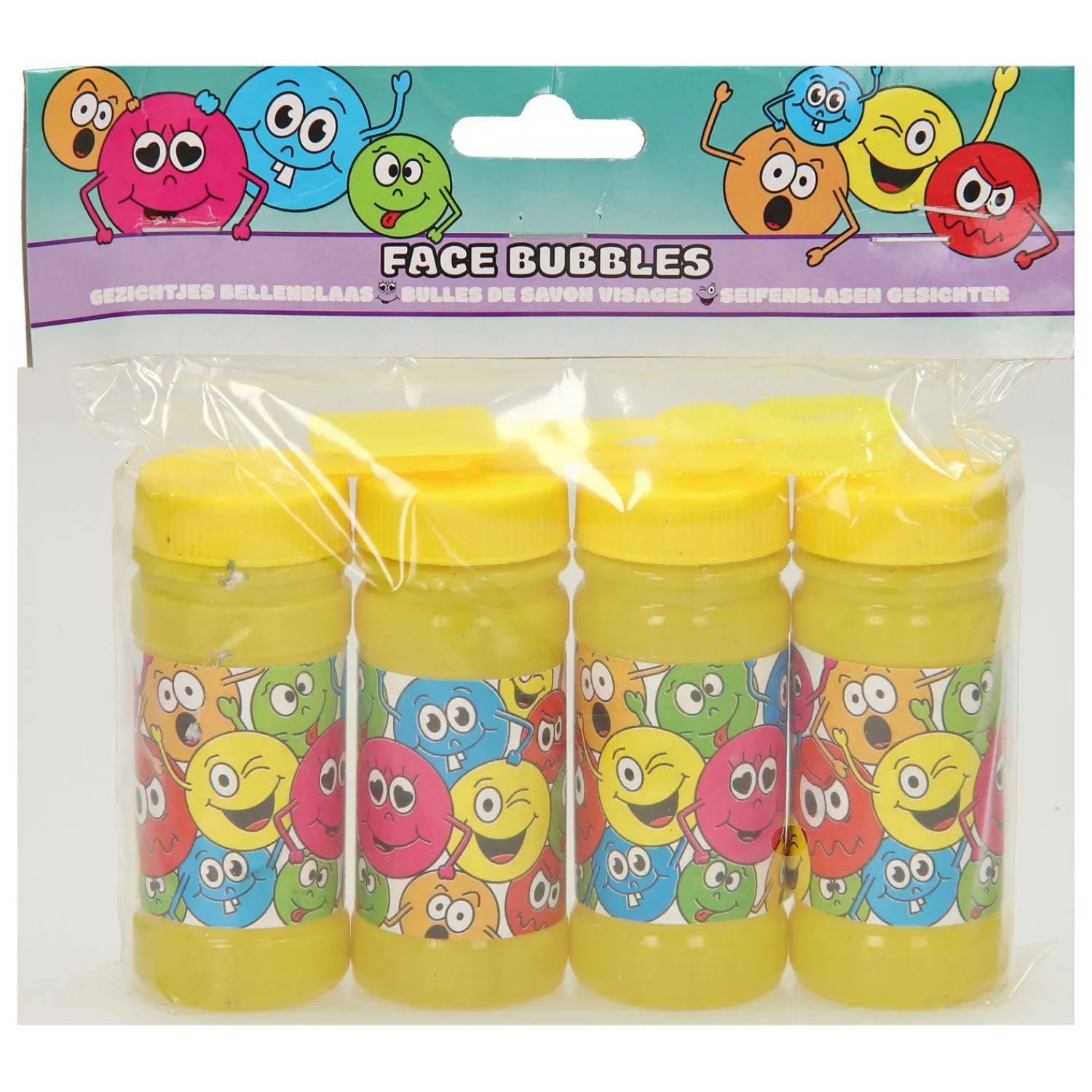 Bellenblaas Lachgezicht, 4x50ml-Duckiez Clearance