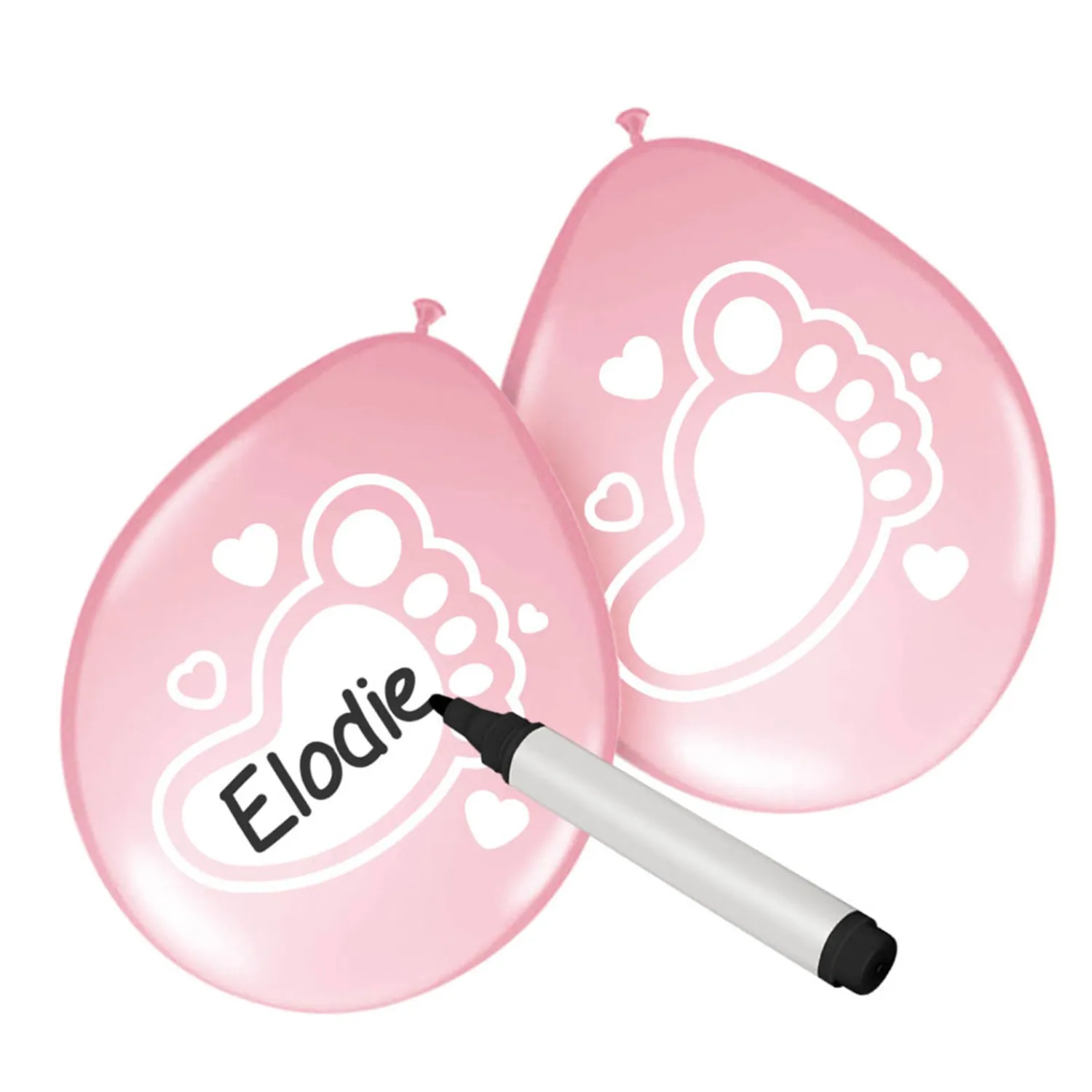 Beschrijfbare Ballonnen Geboorte Meisje, 6st.>Folat BV Sale