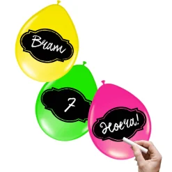 Folat BV Beschrijfbare Ballonnen Neon, 6st. Hot