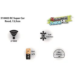 Bestuurbare Auto Roadstar RC Rood 27Mhz, 13,5cm Best