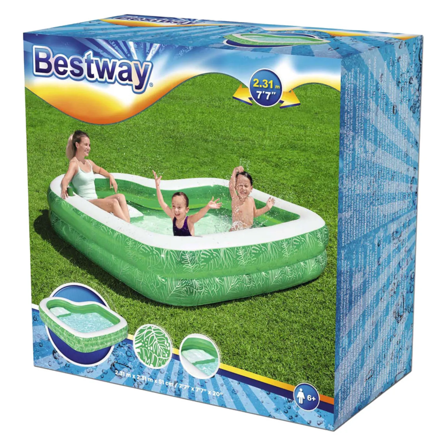 Familiebad Rechthoek Tropical Paradise met Zitje, 231cm>Bestway New