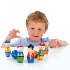 Houten Bowlingset Piraten, 7dlg.-Bigjigs Discount