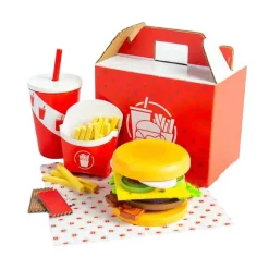 Houten Burger- en Frietset, 48dlg.>Bigjigs Discount