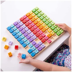 Houten Cijferblokken in een Vakjesbord, 100dlg.-Bigjigs Discount