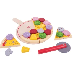 Houten Pizza met Beleg-Bigjigs Clearance