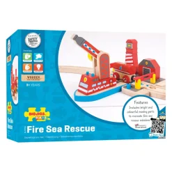 Houten Rails - Brandweerhaven-Bigjigs Hot