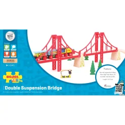 Houten Rails - Dubbele Hangbrug, 7dlg.-Bigjigs