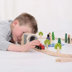 Houten Rails - Grijze Tunnel-Bigjigs Discount