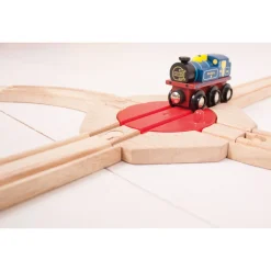 Houten Rails - 4-richting Draaiplateau>Bigjigs