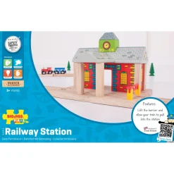 Houten Rails - Spoorwegstation-Bigjigs Hot