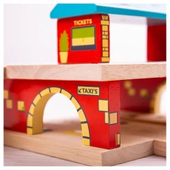 Houten Rails Bovengronds Treinstation, 5dlg.><noscript><img width=