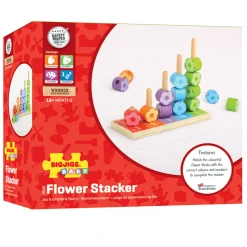 Bigjigs Houten Stapelspel Bloemen, 16dlg. Best