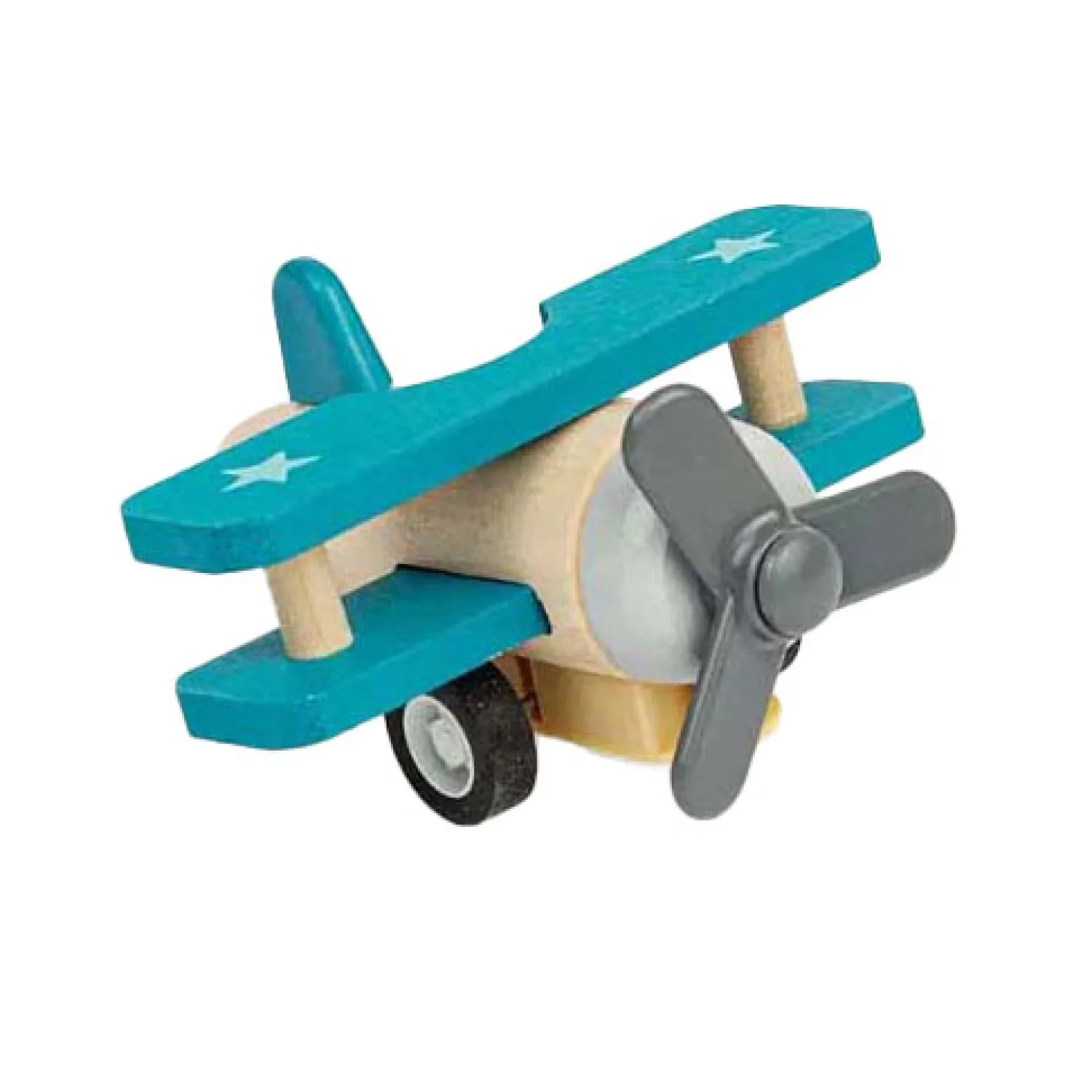 Houten Terugtrek Dubbeldekker Vliegtuig-Bigjigs Sale