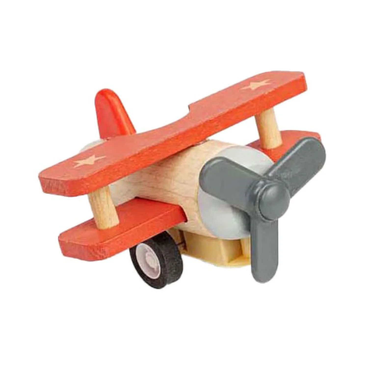 Houten Terugtrek Dubbeldekker Vliegtuig-Bigjigs Sale