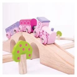 Houten Treinset - Roze, 40dlg.-Bigjigs Discount
