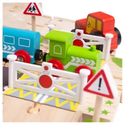 Bigjigs Houten Weg en Treinset Platteland, 80dlg. Clearance