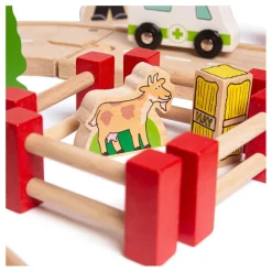 Bigjigs Houten Weg en Treinset Platteland, 80dlg. Clearance