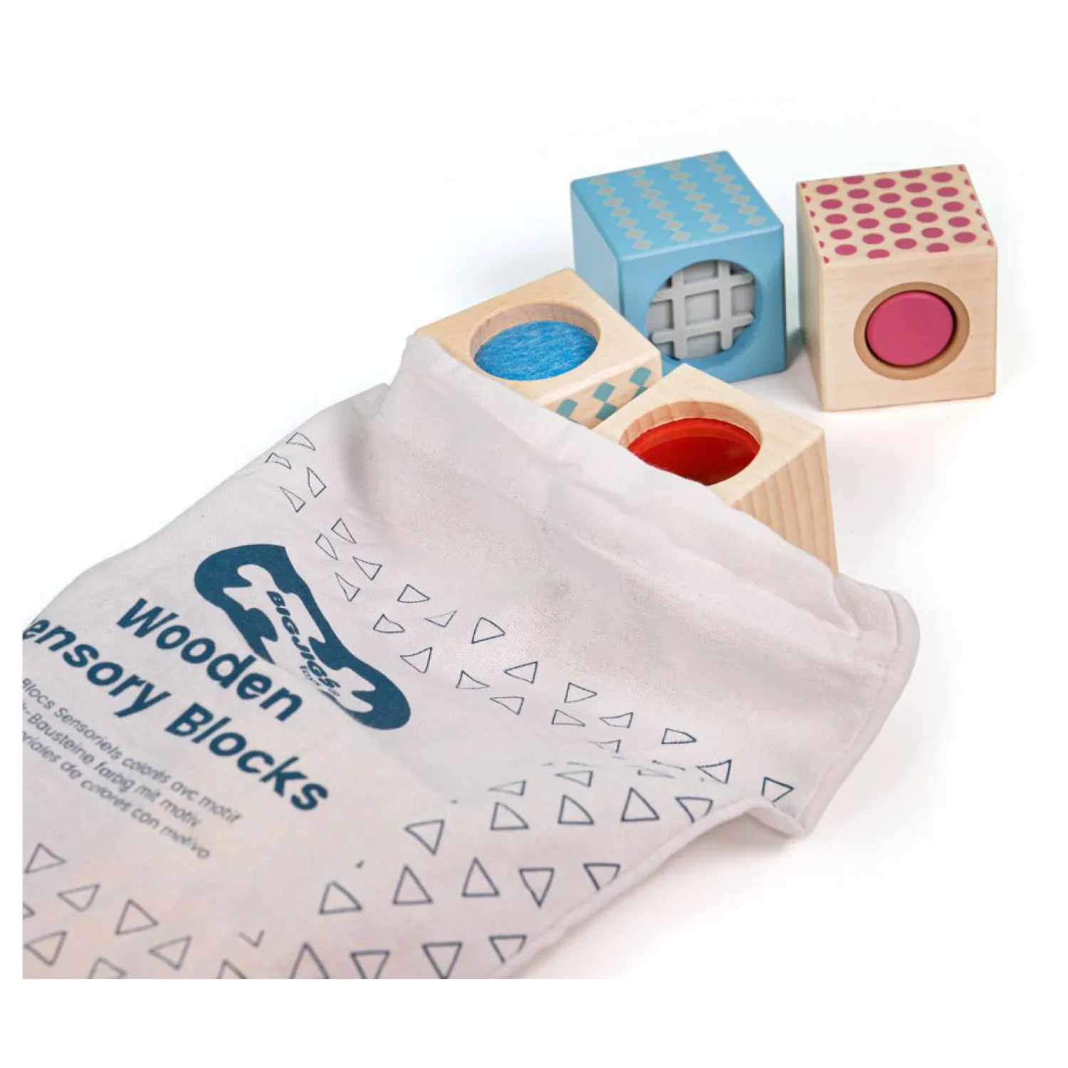 Bigjigs Houten Zintuigen Bouwblokken New