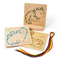 Bigjigs Rijgen op Nummer Dinosaurus Hout New