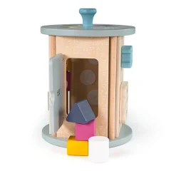 Bigjigs Rollende Activiteitenbox en Vormenstoof van Hout, 5dlg.