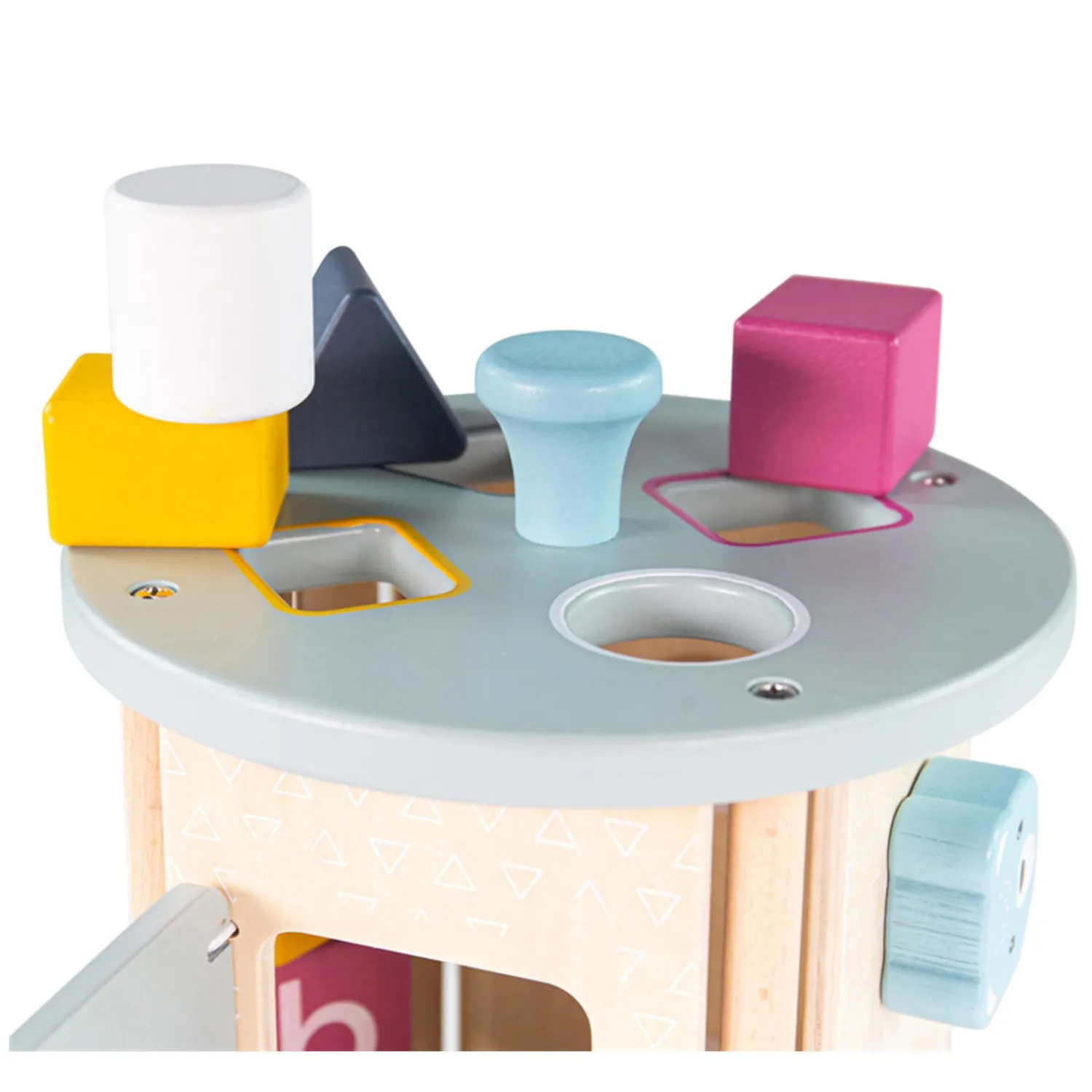 Bigjigs Rollende Activiteitenbox en Vormenstoof van Hout, 5dlg.