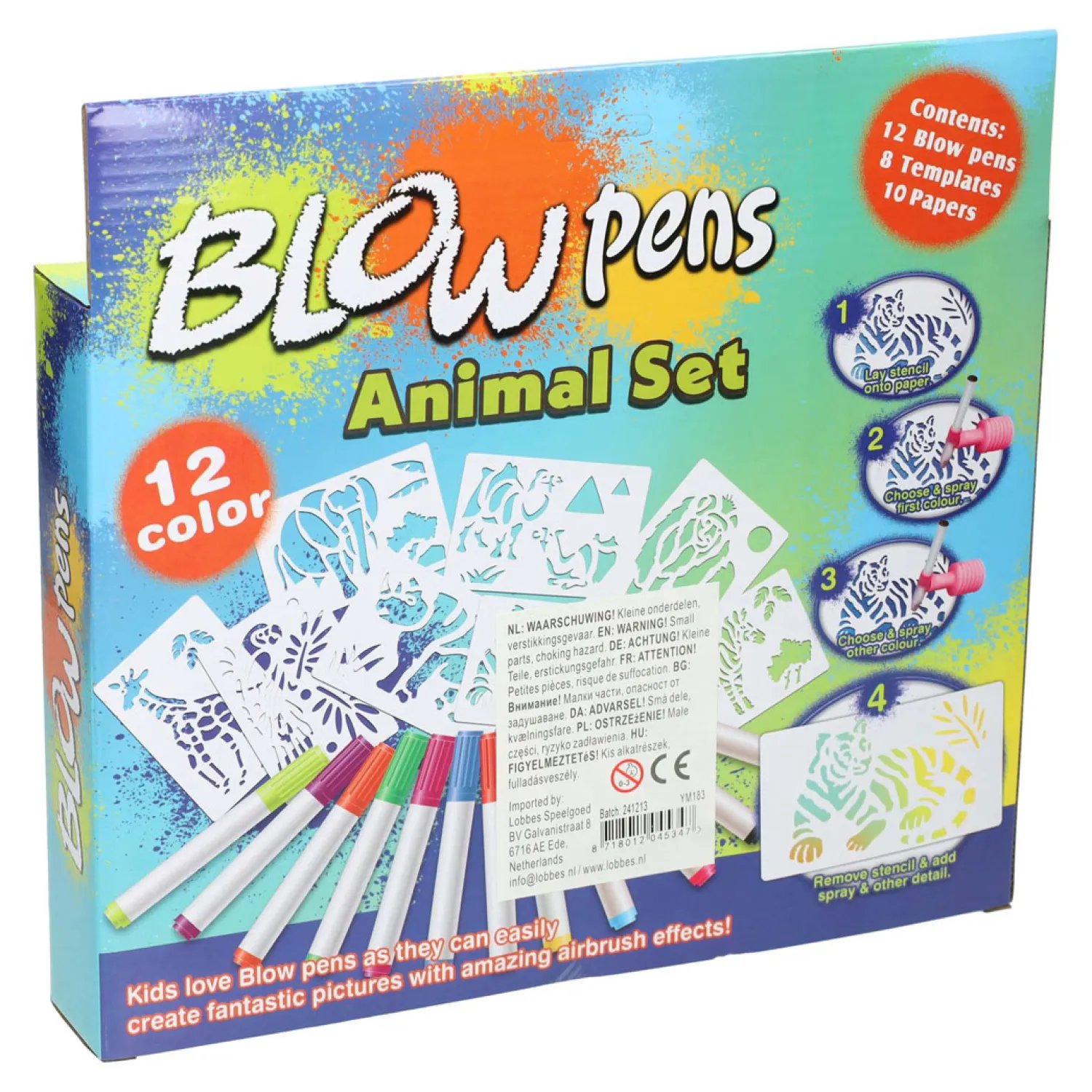 Blaaspennenset met Pompje Dieren-